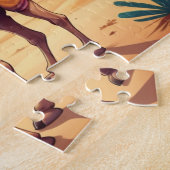 Schattigee kameel in woestijn gepersonaliseerd Kin Legpuzzel (Zijkant)
