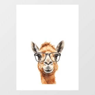 Schattigee kameel met bril raamsticker