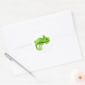 Schattigee kameleon illustratie ronde sticker (Envelop)