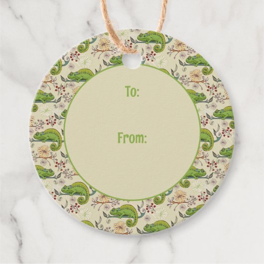 Schattigee kameleonhagedis bedankjes labels (Voorkant)