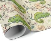 Schattigee kameleonhagedis cadeaupapier (Rol Hoek)