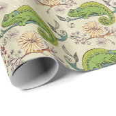 Schattigee kameleonhagedis cadeaupapier (Rol Hoek)