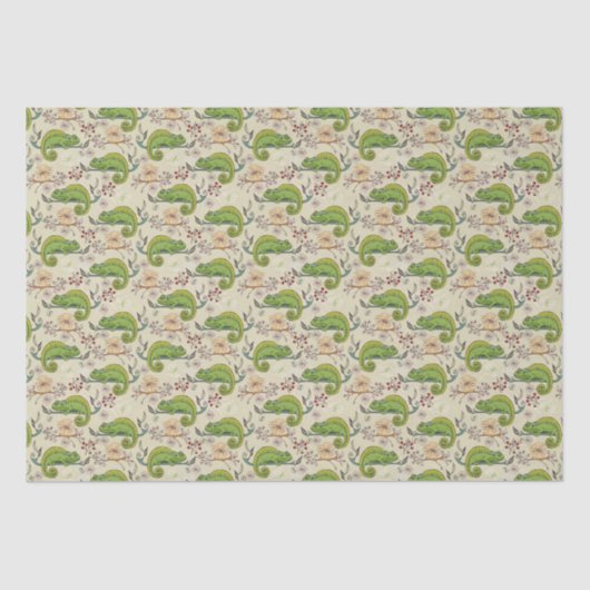 Schattigee kameleonhagedis tissuepapier (Voorkant)