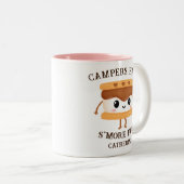 Schattigee kampeerders hebben S'more fun gepersona Tweekleurige Koffiemok (Voorkant rechts)