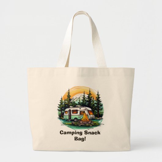 Schattigee kampeertrip snack grote tote bag (Voorkant)