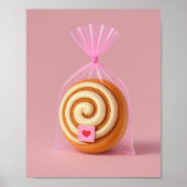 Schattigee kaneel Roll Art Print, Keuken Pastry et Poster (Voorkant)