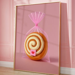 Schattigee kaneel Roll Art Print, Keuken Pastry et Poster