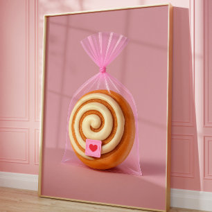 Schattigee kaneel Roll Art Print, Keuken Pastry et Poster