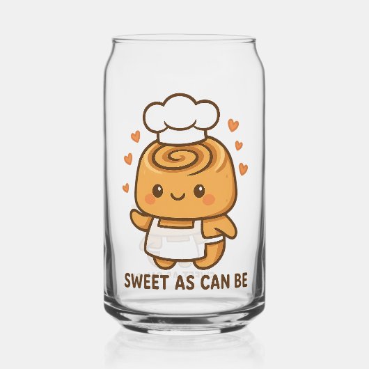"Schattigee kaneelbroodchef - Kawaii Baking Design Blikvorm Glas (Voorkant)