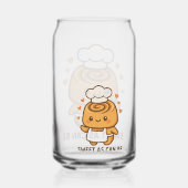 "Schattigee kaneelbroodchef - Kawaii Baking Design Blikvorm Glas (Achterkant)