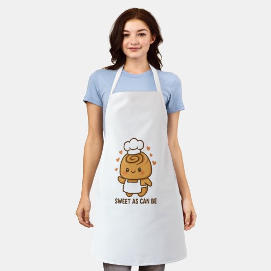 "Schattigee kaneelbroodchef - Kawaii Baking Design Schort (Gedragen)