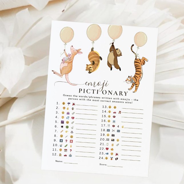 Schattigee Kangaroo Emoji Pictionary Baby shower s (Creator heeft geüpload)