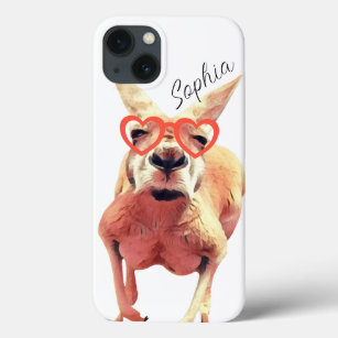Schattigee Kangaroo gepersonaliseerde telefoonhoes Case-Mate iPhone Case