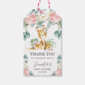 Schattigee Kangoeroe Bloemen Baby shower Dank u Fa Cadeaulabel (Voorkant)