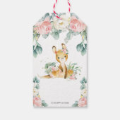 Schattigee Kangoeroe Bloemen Baby shower Dank u Fa Cadeaulabel (Achterkant)