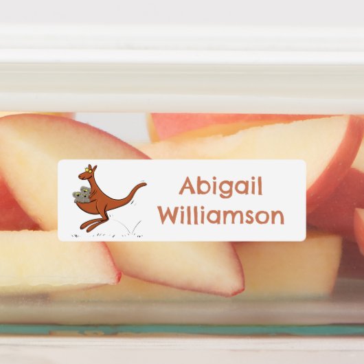 Schattigee kangoeroe en koala's cartoon gepersonal labels (Aangebracht)