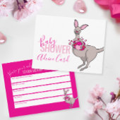 Schattigee kangoeroe hart zakje baby shower advies informatiekaartje