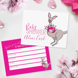 Schattigee kangoeroe hart zakje baby shower advies informatiekaartje
