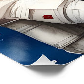 Schattigee kangoeroe in astronautenpak in de ruimt perfect poster (Hoek)