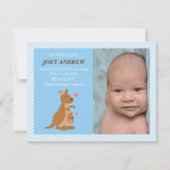 Schattigee Kangoeroe Joey Baby Foto Geboorteaankon Aankondiging (Voorkant)