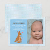 Schattigee Kangoeroe Joey Baby Foto Geboorteaankon Aankondiging (Voorkant / Achterkant)