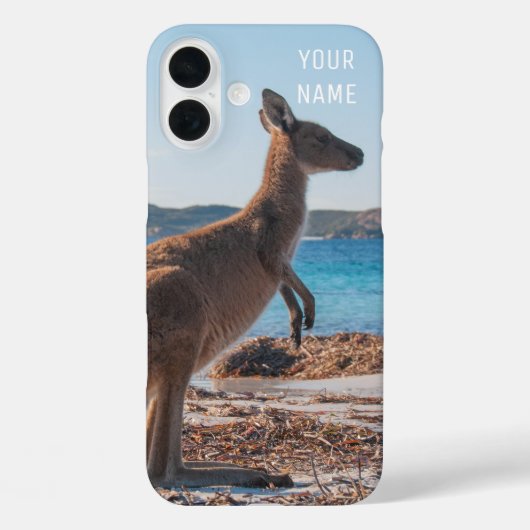 Schattigee Kangoeroe op het strand Zomer Australië Case-Mate iPhone Case (Achterkant)