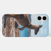 Schattigee Kangoeroe op het strand Zomer Australië Case-Mate iPhone Case (Achterkant (horizontaal))