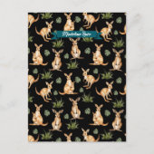 Schattigee Kangoeroe Print Dierenvrienden Wallaby  Briefkaart (Voorkant)