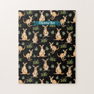 Schattigee Kangoeroe Print Dierenvrienden Wallaby  Legpuzzel