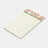 Schattigee kantbordeaux met strepen pastel vrouwel post-it® notes (Schuin)