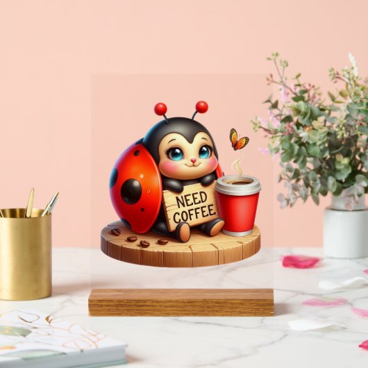 Schattigee kantoor behoefte koffie dame bug acryl bord (Huwelijk)
