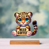 Schattigee kantoor heeft koffie luipaard nodig acryl bord (Neutraal)