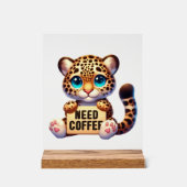 Schattigee kantoor heeft koffie luipaard nodig acryl bord (Voorkant)