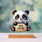 Schattigee kantoor heeft koffie panda beer nodig acryl bord (Neutraal)