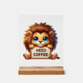 Schattigee kantoor heeft koffieleeuw nodig acryl bord (Voorkant)