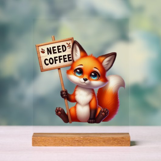 Schattigee kantoor heeft koffievos nodig acryl bord (Neutraal)