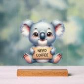 Schattigee kantoor nodig koffie koala beer acryl bord (Neutraal)