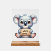 Schattigee kantoor nodig koffie koala beer acryl bord (Voorkant)