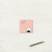 Schattigee Kaopoon Kawaii Roze Gepersonaliseerd Post-it® Notes (Op bureau)