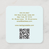 Schattigee kapper schaar QR-code Vierkante Visitekaartje (Achterkant)