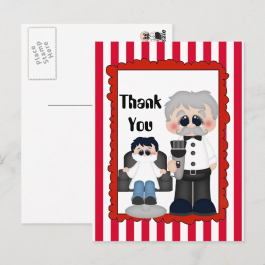 Schattigee kapperszaak Dank u briefkaart (Voorkant / Achterkant)