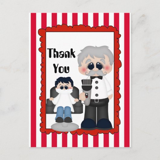 Schattigee kapperszaak Dank u briefkaart (Voorkant)