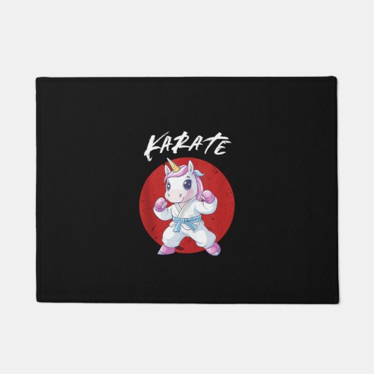 Schattigee Karate Eenhoorn Tanktop Deurmat (Voorkant)