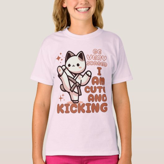 Schattigee karate kat t-shirt (Voorkant)