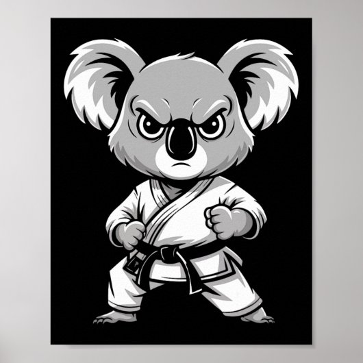 Schattigee Karate Koala Martial Arts Grappig voor Poster (Voorkant)