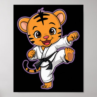 Schattigee Karate Tiger Martial Arts Grappig voor Poster