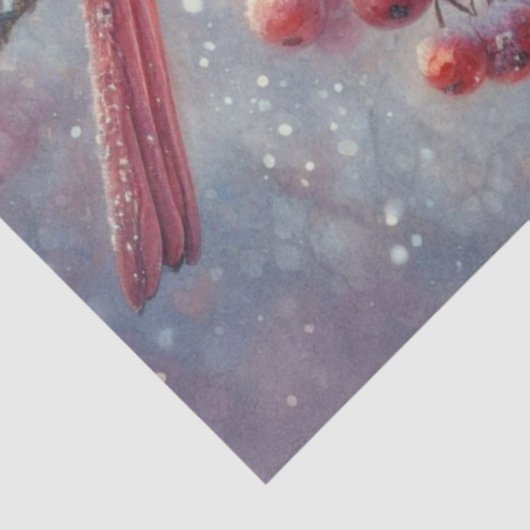 Schattigee kardinaal paar rustieke bos ontkoppelin tissuepapier (Detail)