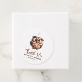 Schattigee Karikatuur Uil Baby Boy Shower Bedankjes Labels (In situ)