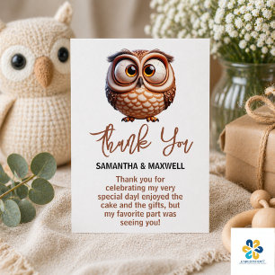 Schattigee Karikatuur Uil Baby Boy Shower Informatiekaartje