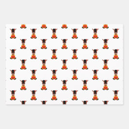 Schattigee Kasky Kerst Rendier Feestelijke Vakanti Inpakpapier Vel